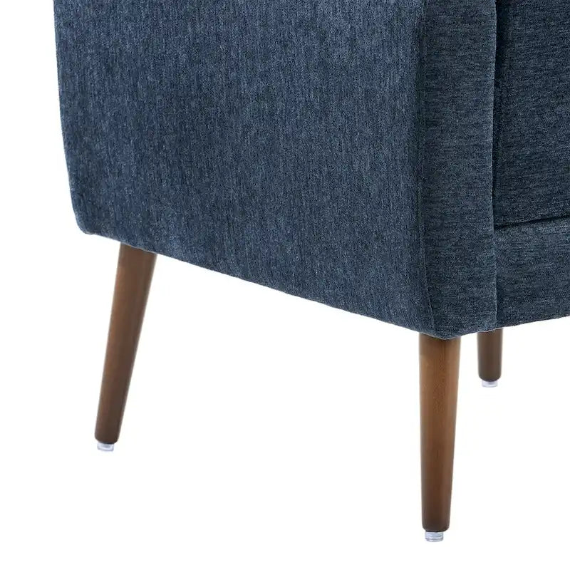 Fauteuil d'appoint en chenille bleu foncé/vert/jaune/orange/avocat/beige avec oreiller lombaire – Simple