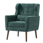 Fauteuil d'appoint en chenille bleu foncé/vert/jaune/orange/avocat/beige avec oreiller lombaire – Simple