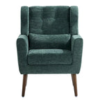 Fauteuil d'appoint en chenille bleu foncé/vert/jaune/orange/avocat/beige avec oreiller lombaire – Simple
