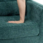 Fauteuil d'appoint en chenille bleu foncé/vert/jaune/orange/avocat/beige avec oreiller lombaire – Simple