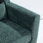 Fauteuil d'appoint en chenille bleu foncé/vert/jaune/orange/avocat/beige avec oreiller lombaire – Simple