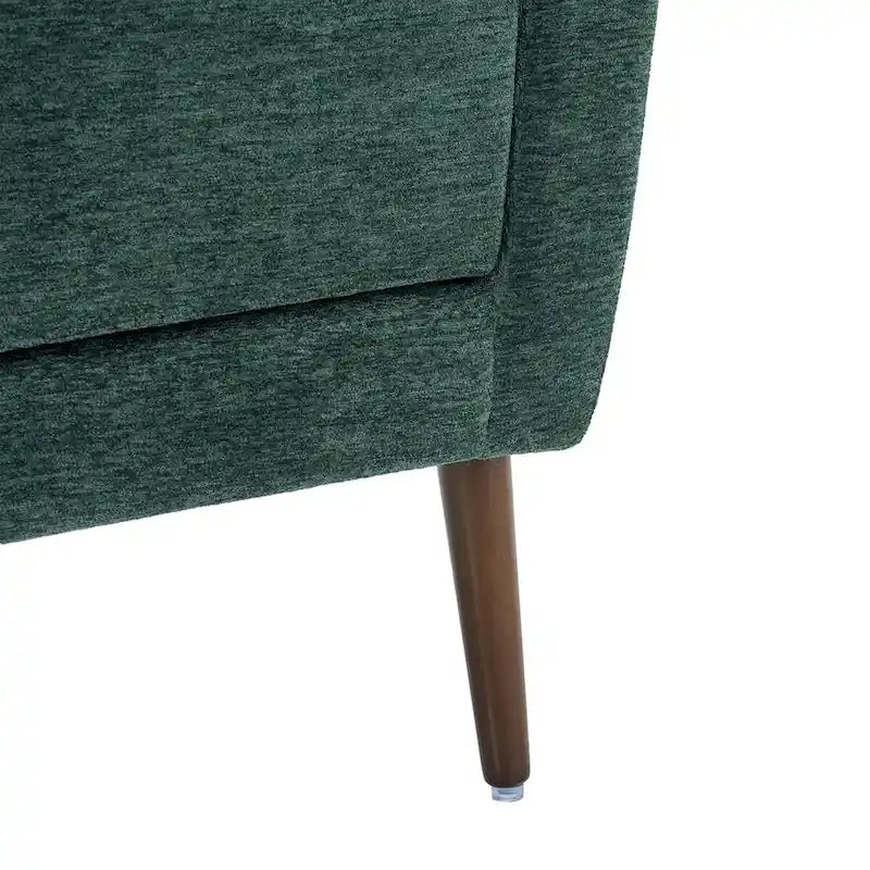 Fauteuil d'appoint en chenille bleu foncé/vert/jaune/orange/avocat/beige avec oreiller lombaire – Simple