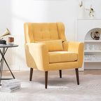 Fauteuil d'appoint en chenille bleu foncé/vert/jaune/orange/avocat/beige avec oreiller lombaire – Simple