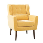 Fauteuil d'appoint en chenille bleu foncé/vert/jaune/orange/avocat/beige avec oreiller lombaire – Simple