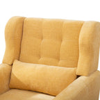 Fauteuil d'appoint en chenille bleu foncé/vert/jaune/orange/avocat/beige avec oreiller lombaire – Simple