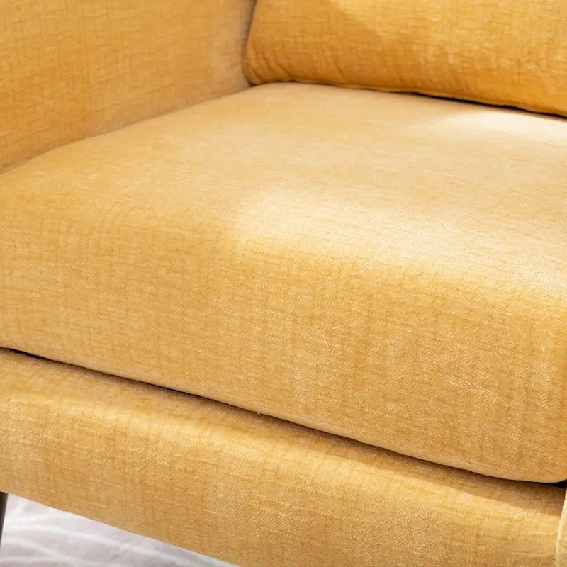 Fauteuil d'appoint en chenille bleu foncé/vert/jaune/orange/avocat/beige avec oreiller lombaire – Simple
