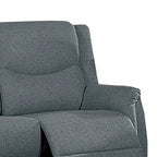 Causeuse inclinable manuelle en tissu texturé toile de jute gris foncé/os sincère avec appuie-tête – 2 places