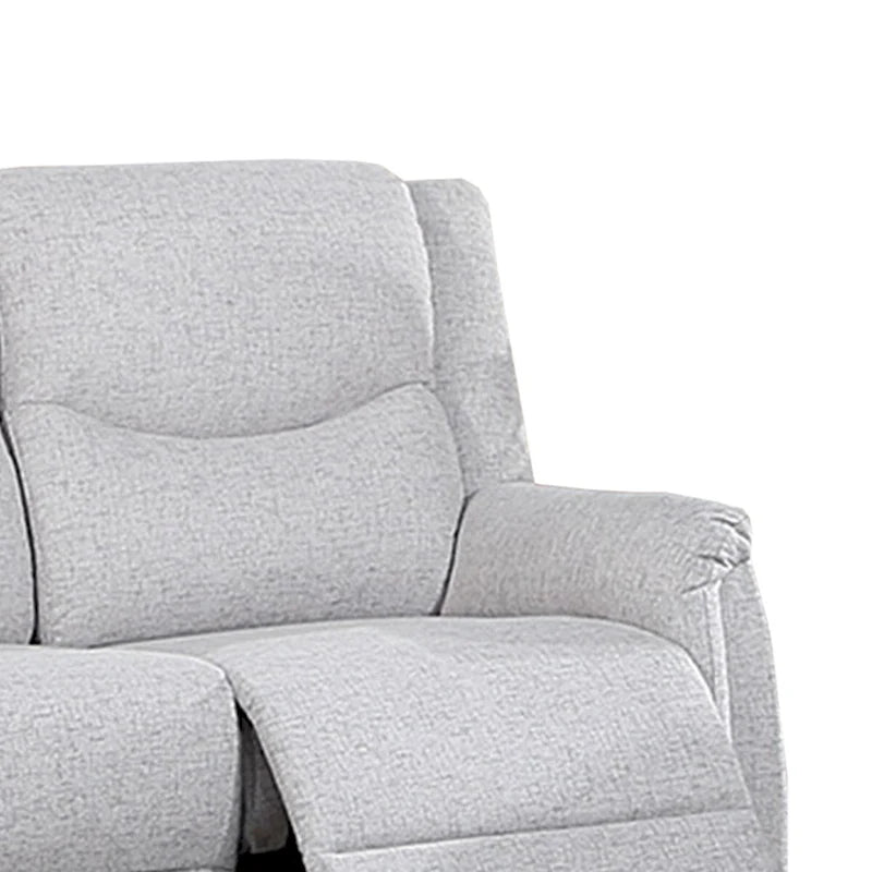 Causeuse inclinable manuelle en tissu texturé toile de jute gris foncé/os sincère avec appuie-tête – 2 places