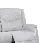 Causeuse inclinable manuelle en tissu texturé toile de jute gris foncé/os sincère avec appuie-tête – 2 places