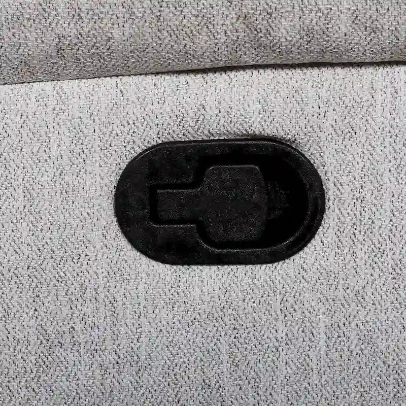 Causeuse inclinable manuelle en tissu texturé toile de jute gris foncé/os sincère avec appuie-tête – 2 places