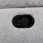 Causeuse inclinable manuelle en tissu texturé toile de jute gris foncé/os sincère avec appuie-tête – 2 places