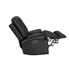 Fauteuil inclinable électrique zéro gravité en cuir pleine fleur noir avec appuie-tête réglable et port USB-C – Individuel