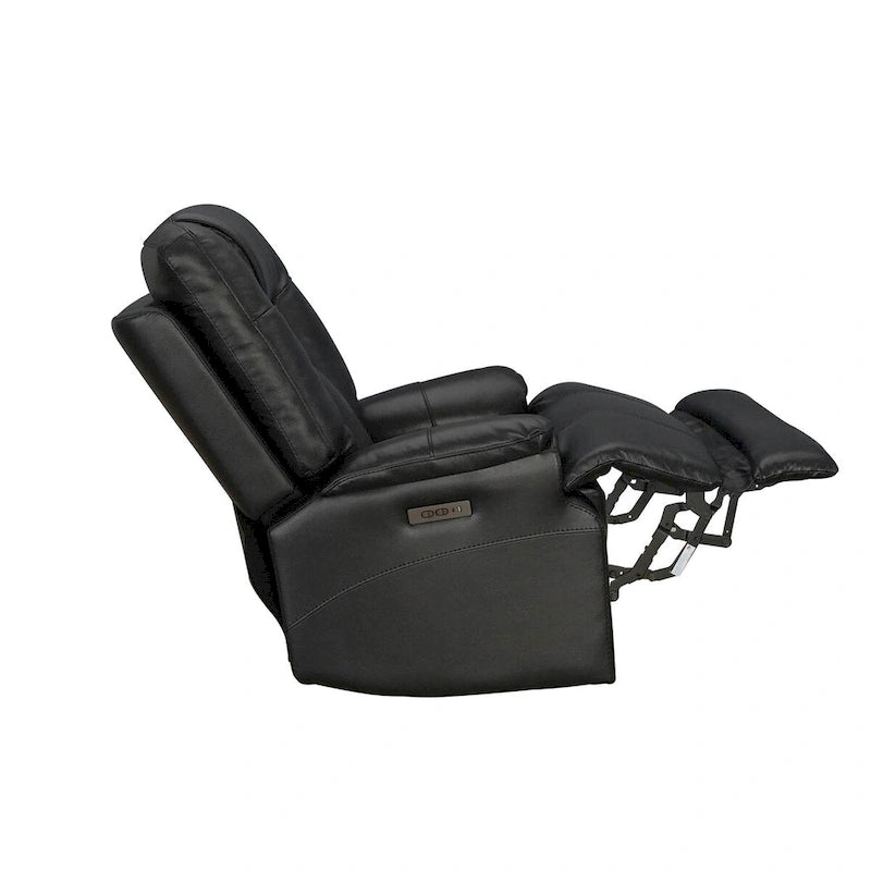 Fauteuil inclinable électrique zéro gravité en cuir pleine fleur noir avec appuie-tête réglable et port USB-C – Individuel