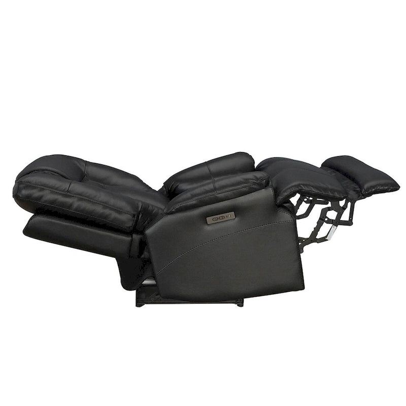 Fauteuil inclinable électrique zéro gravité en cuir pleine fleur noir avec appuie-tête réglable et port USB-C – Individuel