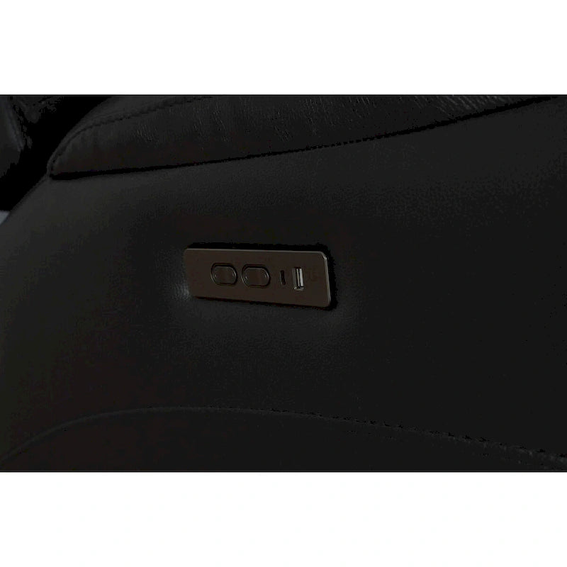 Fauteuil inclinable électrique zéro gravité en cuir pleine fleur noir avec appuie-tête réglable et port USB-C – Individuel