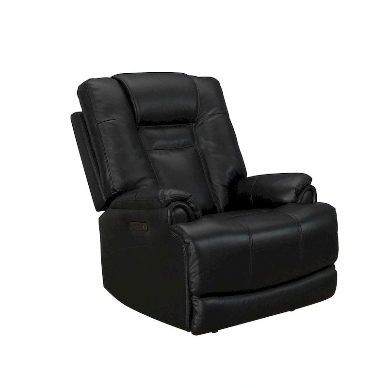 Fauteuil inclinable électrique zéro gravité en cuir pleine fleur noir avec appuie-tête réglable et port USB-C – Individuel