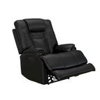 Fauteuil inclinable électrique zéro gravité en cuir pleine fleur noir avec appuie-tête réglable et port USB-C – Individuel