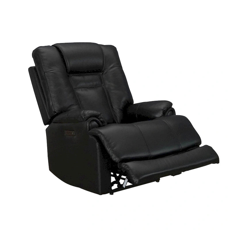 Fauteuil inclinable électrique zéro gravité en cuir pleine fleur noir avec appuie-tête réglable et port USB-C – Individuel
