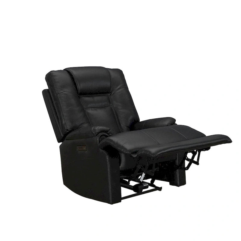 Fauteuil inclinable électrique zéro gravité en cuir pleine fleur noir avec appuie-tête réglable et port USB-C – Individuel