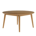 Table basse ronde noyer / pacanier / noire style Mid-Century avec pieds coniques en pin – 91 cm