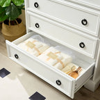 Commode haute à 6 tiroirs, gris délavé/blanc – Simple