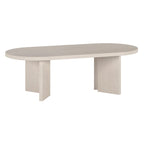 Table basse ovale avec pieds inclinés Chêne noir grainé / Blanc aulne / Gris vieilli – 122 cm
