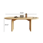 Table à manger ovale en bois massif noir / bois clair / bois foncé avec base à deux pieds – 6 places