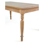 Table de salle à manger de style rustique en pin massif Sahara / Mahogany vieilli avec pieds tournés – 6 places