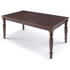 Table de salle à manger de style rustique en pin massif Sahara / Mahogany vieilli avec pieds tournés – 6 places