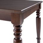 Table de salle à manger de style rustique en pin massif Sahara / Mahogany vieilli avec pieds tournés – 6 places