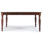 Table de salle à manger de style rustique en pin massif Sahara / Mahogany vieilli avec pieds tournés – 6 places