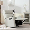 Fauteuil inclinable et pivotant en similicuir gris clair avec repose-pieds rétractable – Monoplace