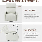 Fauteuil inclinable et pivotant en similicuir gris clair avec repose-pieds rétractable – Monoplace
