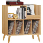 Meuble tourne-disque avec rangement pour vinyles en noir / noyer / marron / blanc / bois naturel – Simple
