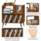 Meuble tourne-disque avec rangement pour vinyles en noir / noyer / marron / blanc / bois naturel – Simple