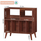 Meuble tourne-disque avec rangement pour vinyles en noir / noyer / marron / blanc / bois naturel – Simple
