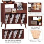 Meuble tourne-disque avec rangement pour vinyles en noir / noyer / marron / blanc / bois naturel – Simple