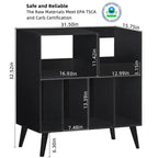 Meuble tourne-disque avec rangement pour vinyles en noir / noyer / marron / blanc / bois naturel – Simple