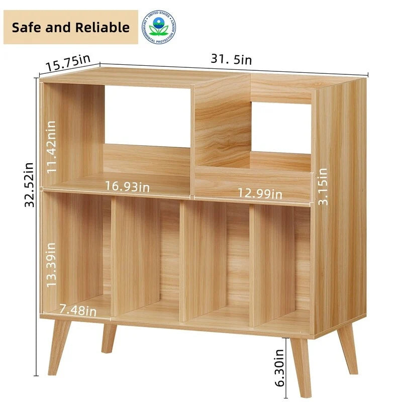 Meuble tourne-disque avec rangement pour vinyles en noir / noyer / marron / blanc / bois naturel – Simple