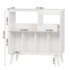 Meuble tourne-disque avec rangement pour vinyles en noir / noyer / marron / blanc / bois naturel – Simple