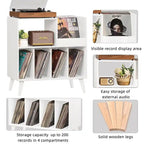 Meuble tourne-disque avec rangement pour vinyles en noir / noyer / marron / blanc / bois naturel – Simple