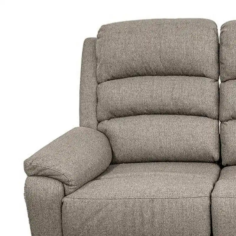 Canapé inclinable manuel en toile de jute marron – 3 places, 188 cm (74" l)