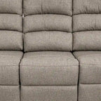 Canapé inclinable manuel en toile de jute marron – 3 places, 188 cm (74" l)