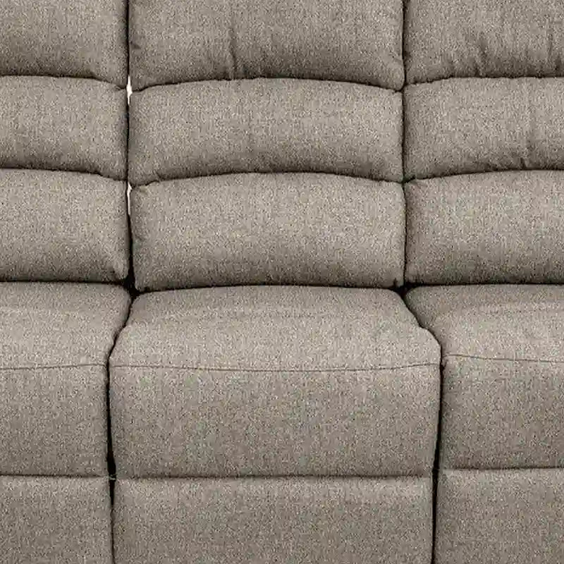 Canapé inclinable manuel en toile de jute marron – 3 places, 188 cm (74" l)