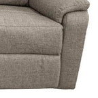 Canapé inclinable manuel en toile de jute marron – 3 places, 188 cm (74" l)