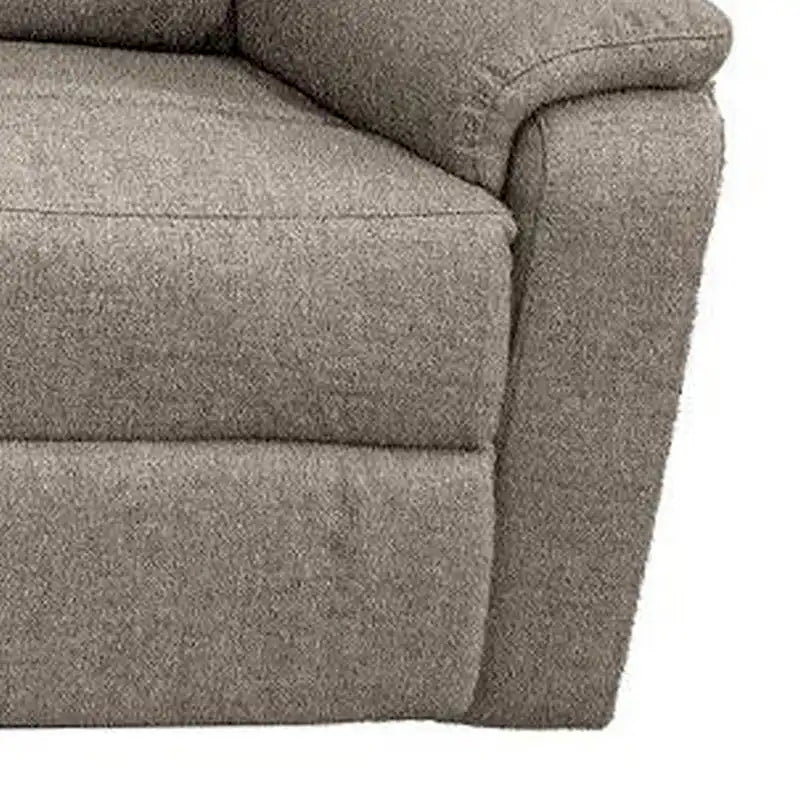Canapé inclinable manuel en toile de jute marron – 3 places, 188 cm (74" l)
