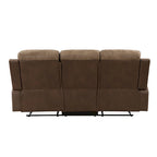 Canapé inclinable manuel double en microfibre marron avec dossier capitonné et ressorts ensachés – 84", 2 places