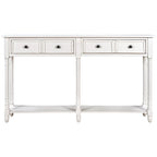 Console rustique avec 2 tiroirs et étagère inférieure - Naturel / Expresso / Ivoire / Gris / Bleu