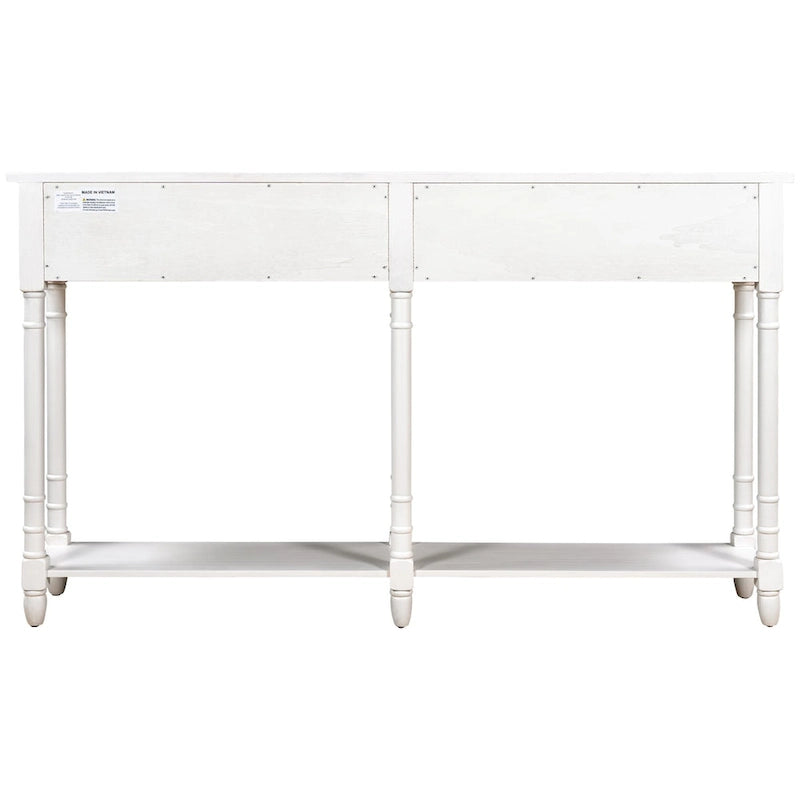 Console rustique avec 2 tiroirs et étagère inférieure - Naturel / Expresso / Ivoire / Gris / Bleu