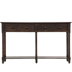 Console rustique avec 2 tiroirs et étagère inférieure - Naturel / Expresso / Ivoire / Gris / Bleu